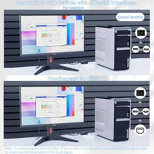 Pisichen Touchscreen Gaming Monitor 27 Inch 4K UHD(3840x2160) IPS Computer Monitor, 60Hz, Ultra-Thin Bezel, HDMI, DisplayPort, 400 cd/㎡, VESA, Tilt Adjustable 5