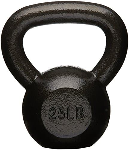 Amazon Basics Cast Iron Kettlebell for Strength Training, Wide Handle, 25 Pounds, Black