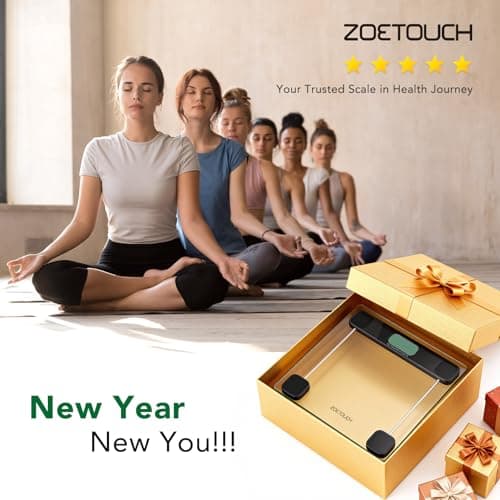 ZOETOUCH Scale for Body Weight, Accurate Bathroom Scales, Digital Weighing Machine for People, 400lb Capacity, LCD Display, Step-On Technology, Tempered Glass, Measuring Tape Included 9