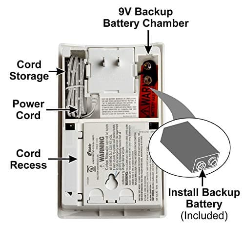 Kidde Carbon Monoxide Detector, Plug In Wall with 9-Volt Battery Backup, Digital LED Display 8