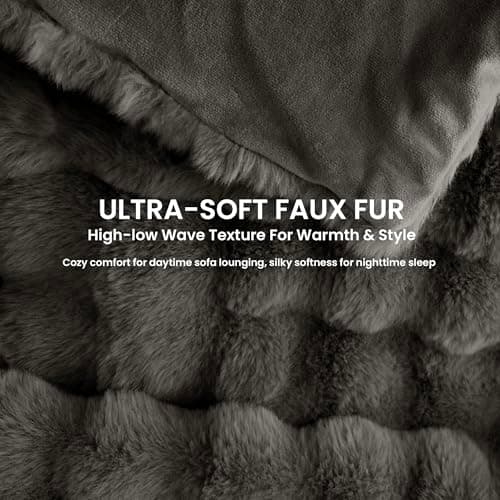 Electric Heated Blanket for Girls & Women, Soft & Luxurious, Faux Rabbit Fur Heating Throw Blankets, 6 Heat Settings, Overheat Protection, Quick Heating, Memory Function, Gift-Ready Design, 50"x60" 8