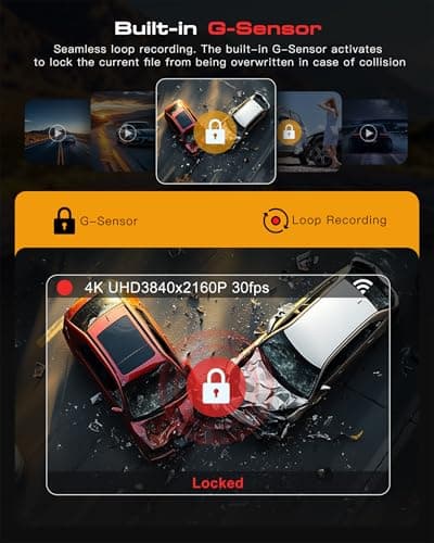 3 Channel 4K Dash Cam, Dash Camera for Cars with STARVIS 2 HDR Night Vision, 4K+1080P+1080P Front Inside and Rear Triple Car Camera, GPS, 24H Parking Mode, Free 64GB Card 6