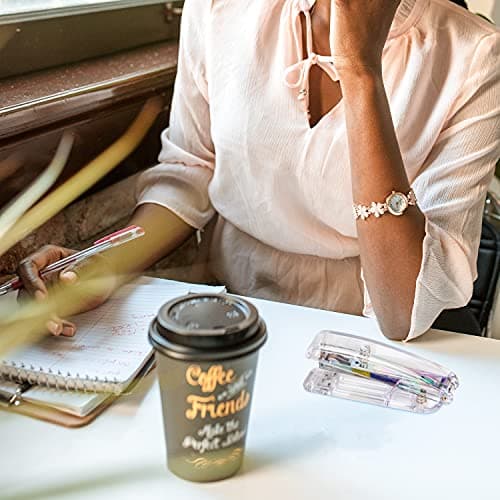 Transparent Acrylic Stapler for Office, Clear Staplers for Desk, Silver Desktop Stapler with 1000 Pcs Standard 1/4" Staples for, Home, School, Business & Classroom Supplies 6