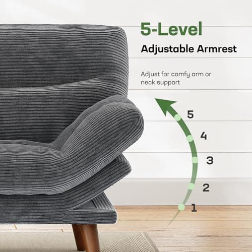 Marsail Futon Sofa Bed, Grey 5