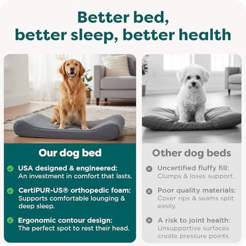 FurHaven Orthopedic Dog Bed for Large Dogs, Luxe Lounger Contour Mattress with Solid Orthopedic Foam Slab for Joint Support, Removable Washable Cover, Jumbo XL, Plush Suede, Gray 7