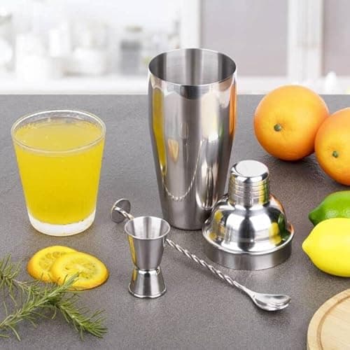 Large 24oz Cocktail Shaker Set, Stainless Steel 18/8 Martini Mixer Shaker with Built-in Strainer, Measuring Jigger & Mixing Spoon, Professional Martini Shaker Set, Perfect for Bartender and Home Use 6