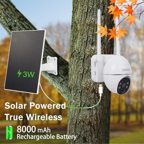 EZHAUS 4G LTE Cellular Security Camera Includes Memory Card & SIM Card(Support Verizon/AT&T/T-Mobile), 2K Solar Outdoor Cam Wireless Without WiFi Needed, 360° Live View, Color Night Vision 7