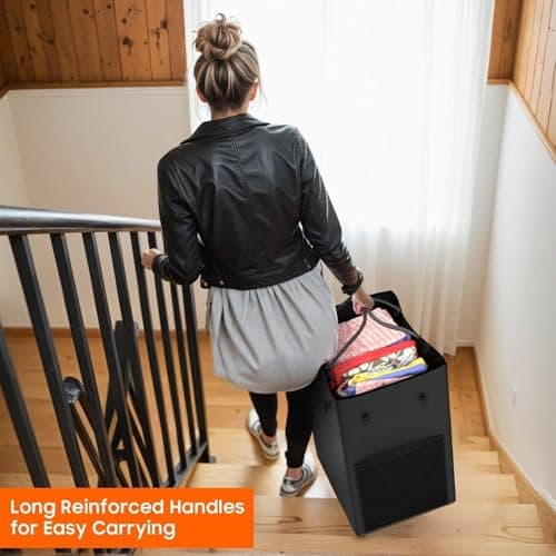 150L Laundry Hamper with Wheels, Rolling Laundry Basket with Metal Frame and Removable Bag, Large & Tall Dirty Clothes Hampers for Bedroom Aesthetic, Laundry Room, Bathroom, Dorm-Black 7