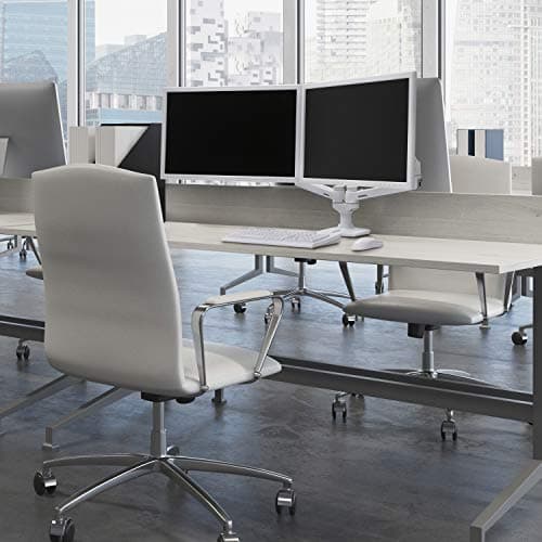Ergotron – LX Dual Monitor Arm, VESA Desk Mount – for 2 Monitors Up to 27 Inches, 7 to 20 lbs Each – White 6