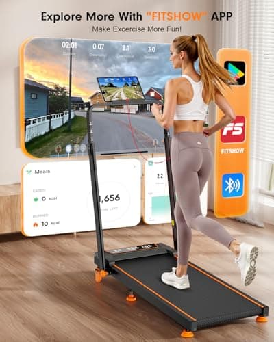 Walking Pad Treadmill with 12% Incline & Adjustable Height, 4 in 1 Folding Under Desk Treadmill, Upgraded 3.5HP Walking Pad with Handle Bar, Electric Portable Treadmills for Home 350LBS, LED Display 9