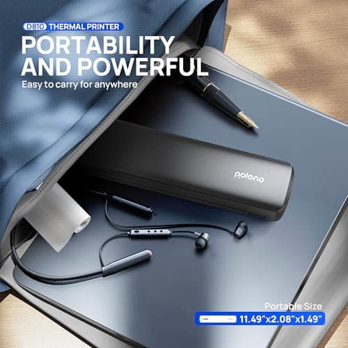 POLONO Portable Printer Wireless for Travel, D810 Bluetooth Thermal Printer Support for 8.5"x11" US Letter, Inkless Printer Compatible with iOS, Android, Laptop for Office, Car and Home, Black 3
