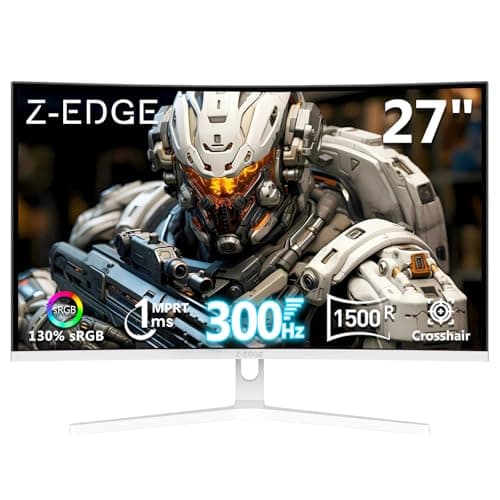 Z Z-EDGE 27 inch Curved Gaming Monitor, FHD 1080P 300Hz 240Hz Computer Monitor, Ultra-Fast MPRT 1ms Curved Monitor, 1500R, 16.7M Colors, UG27H Frameless Bezel, 2X DP 1.4 Ports and 2X HDMI 2.0 Ports