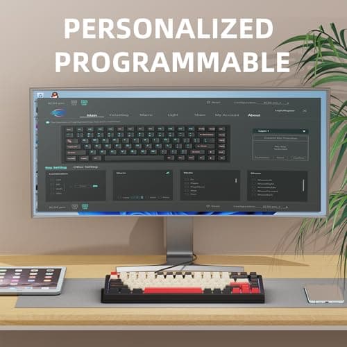 KEYCOOL 75% Wireless Gaming Keyboard RGB Triple Mode Hot Swappable Mechanical Keyboard PBT Keys Gasket Creamy Custom Keyboard Quiet White Switch for Win/MAC 5