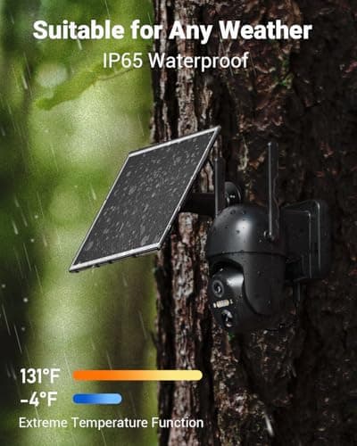 Tefrio Cellular Security Camera Outdoor with 4G LTE SIM Card, No WiFi Needed, Support Unlimited Data Plan, 360° Live Video, PIR Motion Alerts, 2K Color Night Vision, Remote Access for Farm/Jobiste 6