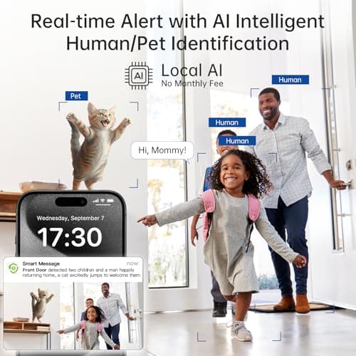 SYMYNELEC 5GHz Security Camera Indoor: 2K Baby Monitor with Phone App - Pet Camera with Speaker for Dog/Cat Owners - AI Motion Detection One-Touch Call Auto Tracking IR Night Vision TF/Cloud Storage 6