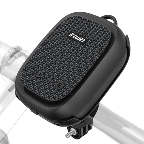 Inwa Portable Bluetooth Speaker for Bike, IP67 Waterproof Wireless Traveling Bicycle Speakers, TWS Mini Outdoor Speaker, Built in Mic for Bicycle Riding, Showering, Hiking, Pool, Beach, Golfing(Black)