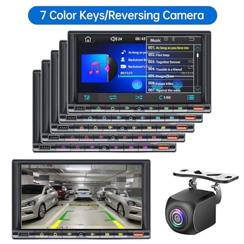 7 Inch Double Din Car Stereo for Wireless Carplay&Android Auto with Voice Control,Car Radio with HD Touch Screen Bluetooth5.2, AM/FM/Mirror Link/Backup Camera/SWC/AUX/MIC/DSP 6