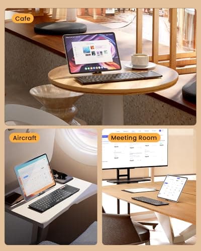 ProtoArc Foldable Keyboard with Touchpad, XK01 TP Folding Portable Keyboard, Full Size Keys, Large Trackpad Bluetooth Travel Keyboards for Laptop PC Tablet - Black 9