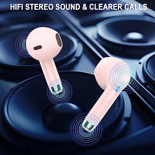 Wireless Earbuds, Bluetooth 5.4 Ear Buds LED Power Display Headphones Bass Stereo, Bluetooth Earbuds in-Ear Noise Cancelling Mic, 40H Playback Mini Case IP7 Waterproof Sports Earphones for Android iOS 6