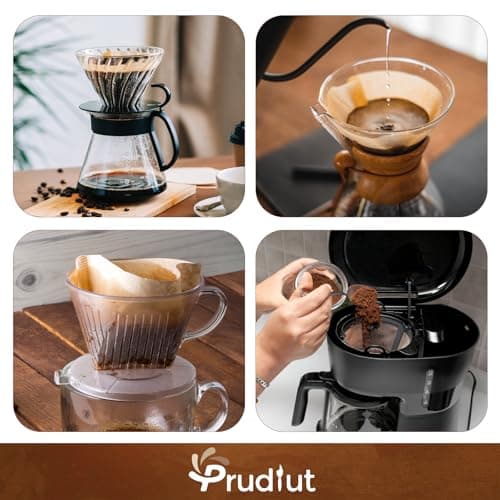 200 Count #4 Cone Coffee Filters 8-12 Cups, Disposable Coffee Filters 4 Cone Paper Unbleached Natural 4 Filters Paper Compatible with Ninja, Drip and Pour Over Coffee Maker 6