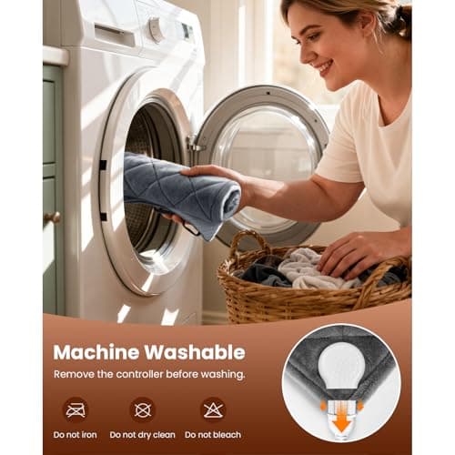 BOB AND BRAD Far Infrared Weighted Heating Pad for Back Pain Relief, FSA-HSA Eligible, 12"x24" Electric Heat Pad With Auto Off, 6 Heat & Hands-Free Strap, Moist Heat Therapy for Neck, Shoulder, Cramps 9