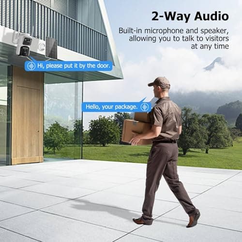 Kurain 4K Dual Lens Solar Security Cameras Outdoor, 5G/2.4G WiFi Wireless Home Security Camera with Color Night Vision, PIR Motion Detection, Spotlight Siren, 2-Way Audio, 360° Pan/Tilt, Waterproof 5