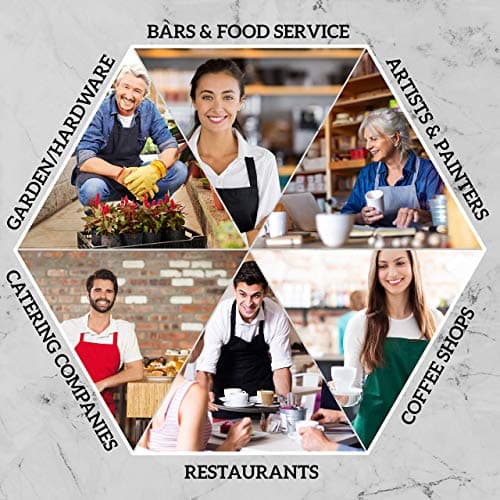 GREEN LIFESTYLE 12 Pack Bib Apron - Unisex Black Aprons, Machine Washable Aprons for Men and Women, Kitchen Cooking BBQ Bulk (Pack of 12, No Pockets, Black) 6