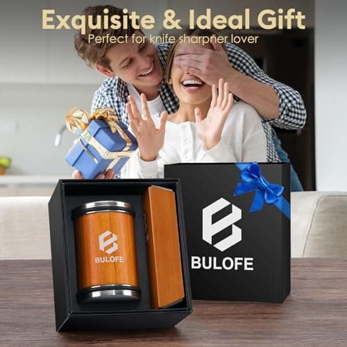 BULOFE Knife Sharpener Tool, Rolling Knife Sharpeners Kit, Kitchen Knivies Sharpener with Diamond and Ceramic for Steel, Knife Sharpening with 15 & 20° Angle, The Practical Gifts for Father Day 6