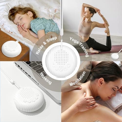 White Noise Sound Machine, Portable Sound Machine for Sleeping Adults & Baby, 10 Soothing Sounds, Rechargeable Battery Noise Sleep Machine for Home, Office, Yogasleep (White) 5