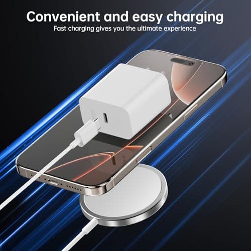 2026 Latest Magnetic Wireless Charger for iPhone:Mag-Safe Charger Fast Charging, 2 Pack 20W USB C Charging Block Adapter for iPhone 17 16 15 14 13 12 Pro Max Plus & Airpods 2 3 4Pro 6