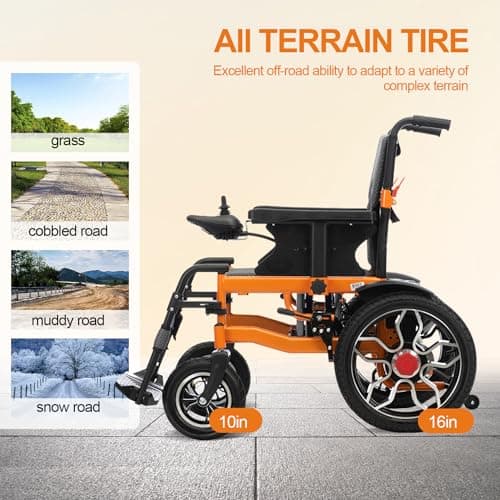 Electric Wheelchairs for Adults,20”Widen Seat Portable Power Wheelchairs,26 Miles Long Travel Range,All Terrain Motorized Wheelchair for Seniors,Folding Compact Wheelchair for Adults,Airline Approved 8