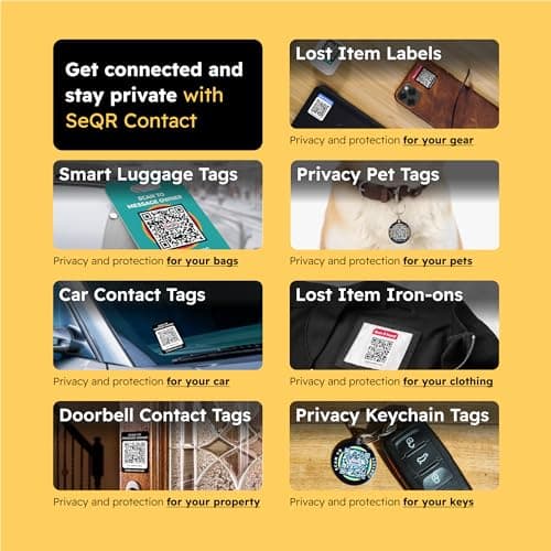 Smart Luggage Tags | Privacy QR Code Luggage Tag Keeps Personal info Private | Customizable Travel Suitcase Tags for Women Men | Use with GPS Bag Locator Tracking, Air Tag for Android or iOS 8