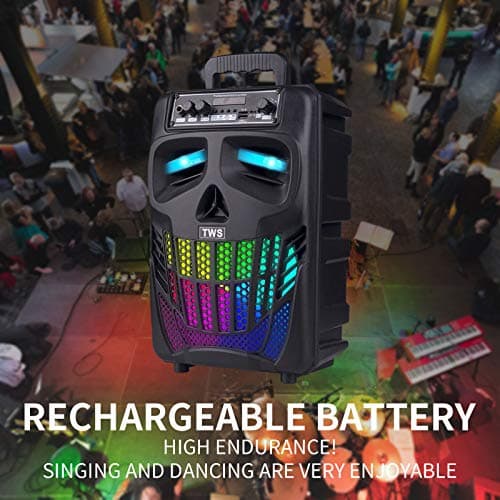 E I F E R Cool Skull Bluetooth Speakers, Portable Wireless Speaker, Compatible with Smartphones and Tablets, Suit for Home Garden Party 4