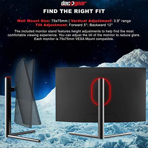 Deco Gear 27-Inch 2560x1440 144Hz Curved Gaming Monitor, VA, 16:9, 3000:1, Color Accurate, HDR400 6