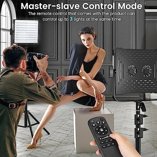 RGB Photography Lighting Kit, 50W Bi-Color Professional LED Studio Lights, 2300k~8500k Dimmable Photo Lights for Photography Filming Camera Video Recording Stage Shooting Streaming YouTube TikTok 7