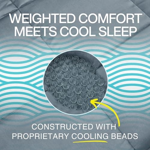 HomeSmart Cooling Weighted Blanket Queen Size 40 lbs, Designed with Hi-Tek Stay Cool Fabric On Both Sides of The Blanket, Machine Washable, Perfect for Couples 5