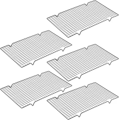 SCDGRW 5PCS Cooling Racks for Cooking and Baking 10" x 16" Wire Rack Baking Rack, Cookie Rack, Heavy Duty Stainless Steel Wire Rack for Grilling, Roasting, Cooking, Drying 8