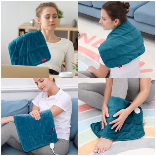 Comfytemp Weighted Heating Pad for Back & Period, FSA Eligible Electric Heat Pad, Birthday Gifts for Women Men Mom Dad & Mother Day Gift, 2.2 lb HSA Neck Shoulder Heated Pad, 2H Auto-Off, 12x24 7