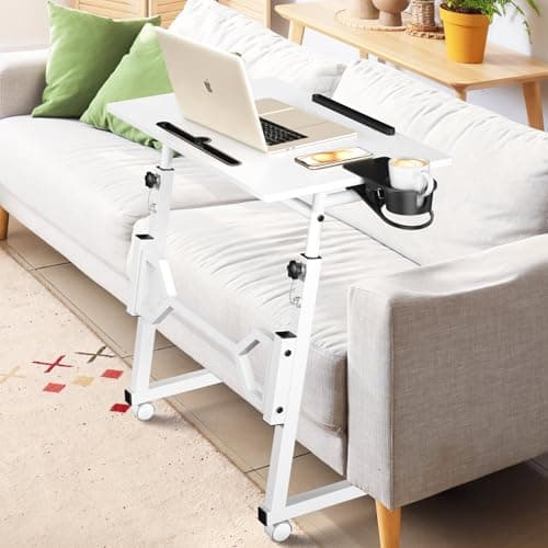 Enayplon Small Standing Desk with Wheels, Portable Treadmill Desk, Rolling Desk Adjustable Height for Laptop, Mobile Standing Table for Walking Pad, Bedside Table 7