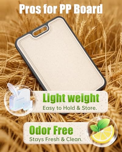 Washour Titanium Cutting Boards for Kitchen, Non Toxic 2-in-1 Cutting Board Double Sided, Food Grade Chopping Boards for Fresh Meat Vegetable, Easy to Clean Large Size 16”×11” 3