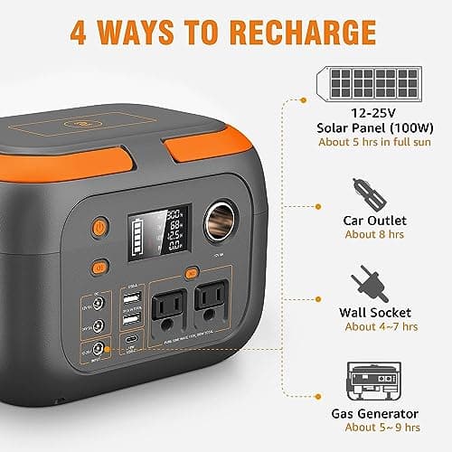 SinKeu 300W Portable Power Station, 260Wh/70400mAh Outdoor Solar Generator, Mobile Lithium Battery Pack, 110V Outlet Solar Power Banks, Camping Power Supply for Laptop, Hurricane Supplies 8