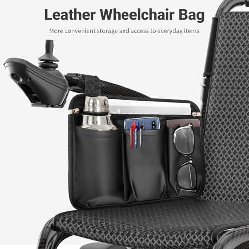 28lbs Ultralight 28 Miles Long Range 100% Carbon Fiber Travel Electric Wheelchairs for Adults, FreeWink Foldable Portable Electric Wheelchairs with 2 Lithium Batteries for All Terrain Airline Approved 5