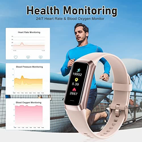 Zeacool Fitness Tracker with 24/7 Heart Rate, Blood Oxygen Blood Pressure Sleep Monitor, Activity Trackers 5 ATM Waterproof,Step Calorie Counter Pedometer Health Smart Watch for Women Men Pin 6