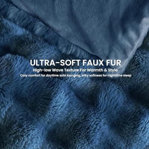 Electric Heated Blanket for Girls & Women, Soft & Luxurious, Faux Rabbit Fur Heating Throw Blankets, 6 Heat Settings, Overheat Protection, Quick Heating, Memory Function, Gift-Ready Design, 50"x60" 7