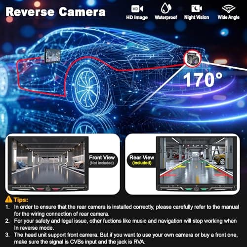 Wireless 10.1" Single Din Car Stereo CarPlay Radio, Carplay Android Auto Touch Screen, Bluetooth 5.3, Car Audio Receiver, 240W Subwoofer, Backup Camera, FM/AM SWC 5