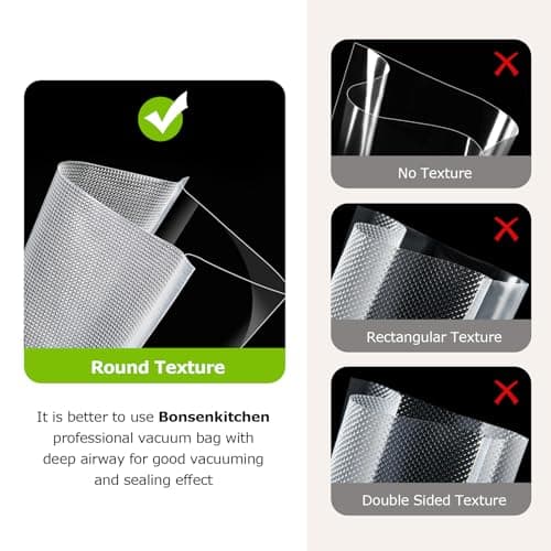 Bonsenkitchen Vacuum Sealing Machine, Compact Food Vacuum Sealer Machine with Kit Bags, Suitable for Sous Vide & Preventing Freezer Burns, Silver 5