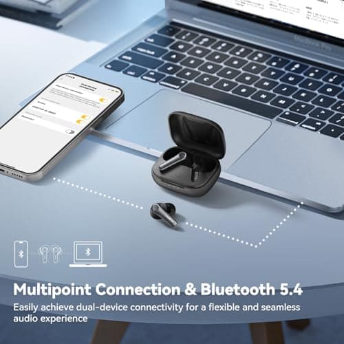 EarFun Air Pro 4 Adaptive Hybrid Noise Canceling Wireless Earbuds, Qualcomm Snapdragon Sound, aptX™ Lossless, 6 Mics AI CVC 8.0 Call, LDAC Hi-Res Audio, 52H Playtime, Bluetooth 5.4, in-Ear Detection 7