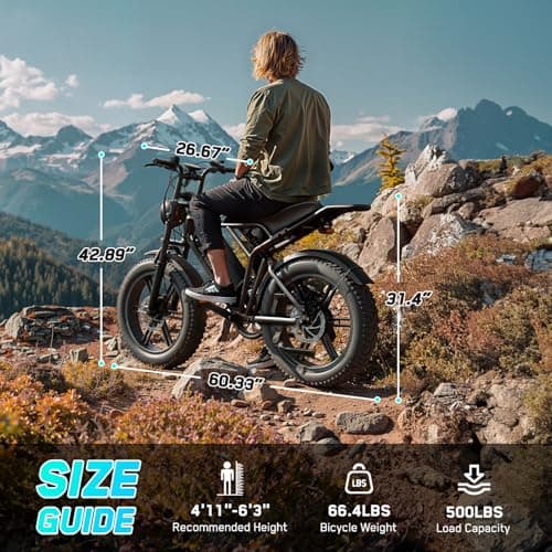 TST Electric Bike for Adults, 1500W Peak Brushless Motor 28 MPH 100 Miles Fat Tire E Bike with 48V 15Ah Removable Battery 20" Electric Bike Hydraulic Suspension and Rear Seat UL 2849 Certified 7