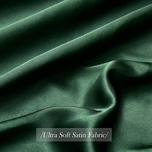 Ersmak Satin Pillowcase Standard Set of 2, Ultra Soft & Silky Satin Pillow Cases for Hair and Skin, Wrinkle Fade Resistant Pillow Covers with Envelope Closure (Dark Green) 6