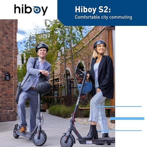 Hiboy S2 Electric Scooter - 8.5" Solid Tires - Up to 17 Miles Long-Range & 19 MPH Portable Folding Commuting Scooter for Adults with Double Braking System and App (Black&Space Grey) 6